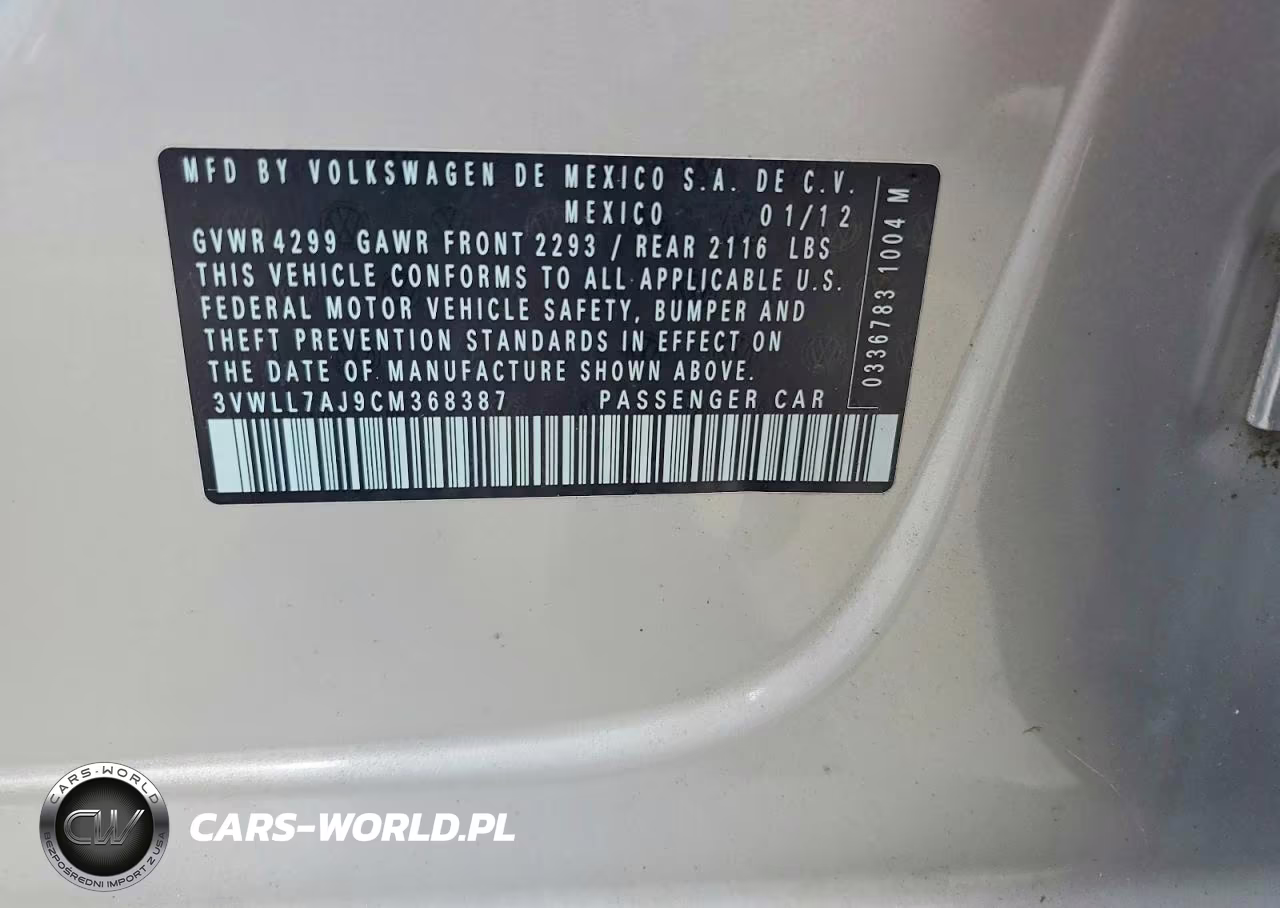 2012 Volkswagen Jetta Tdi VIN:3VWLL7AJ9CM368387 - 12