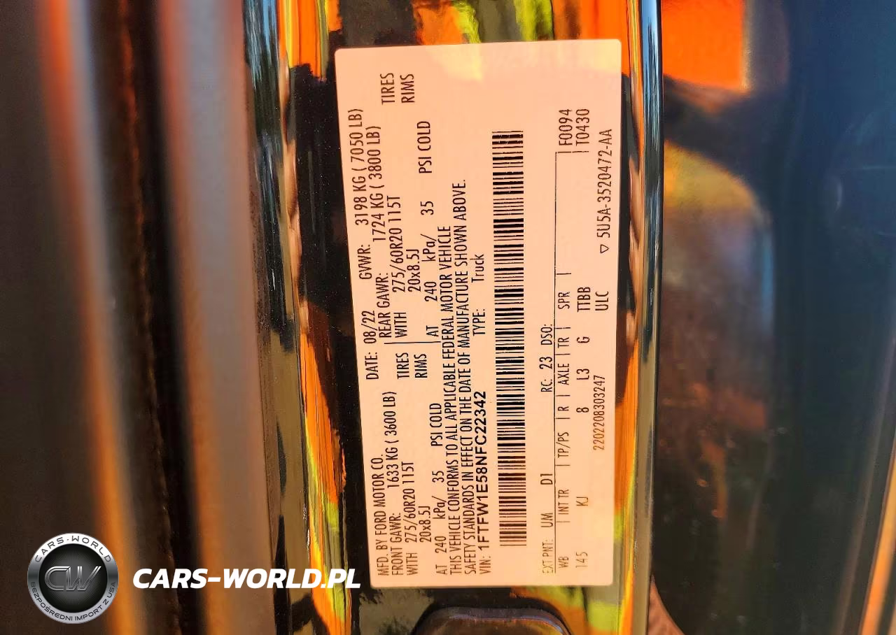 2022 Ford F150 VIN:1FTFW1E58NFC22342 - 13