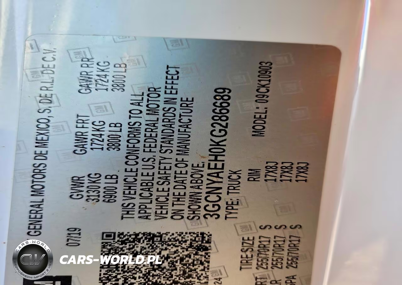 2019 Chevrolet Silverado K1500 VIN:3GCNYAEH0KG286689 - 12