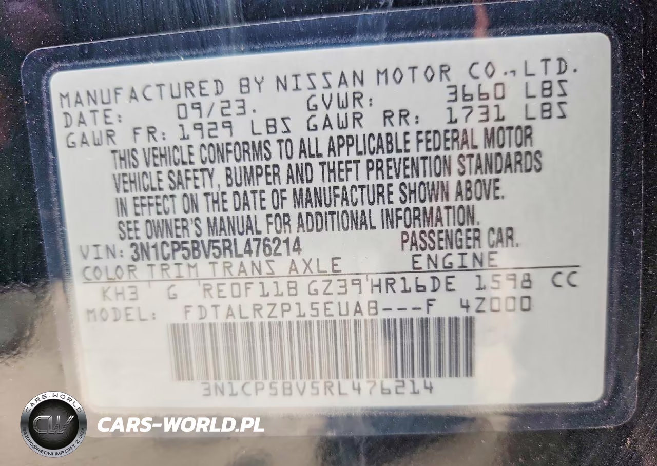 2024 Nissan Kicks S VIN:3N1CP5BV5RL476214 - 13