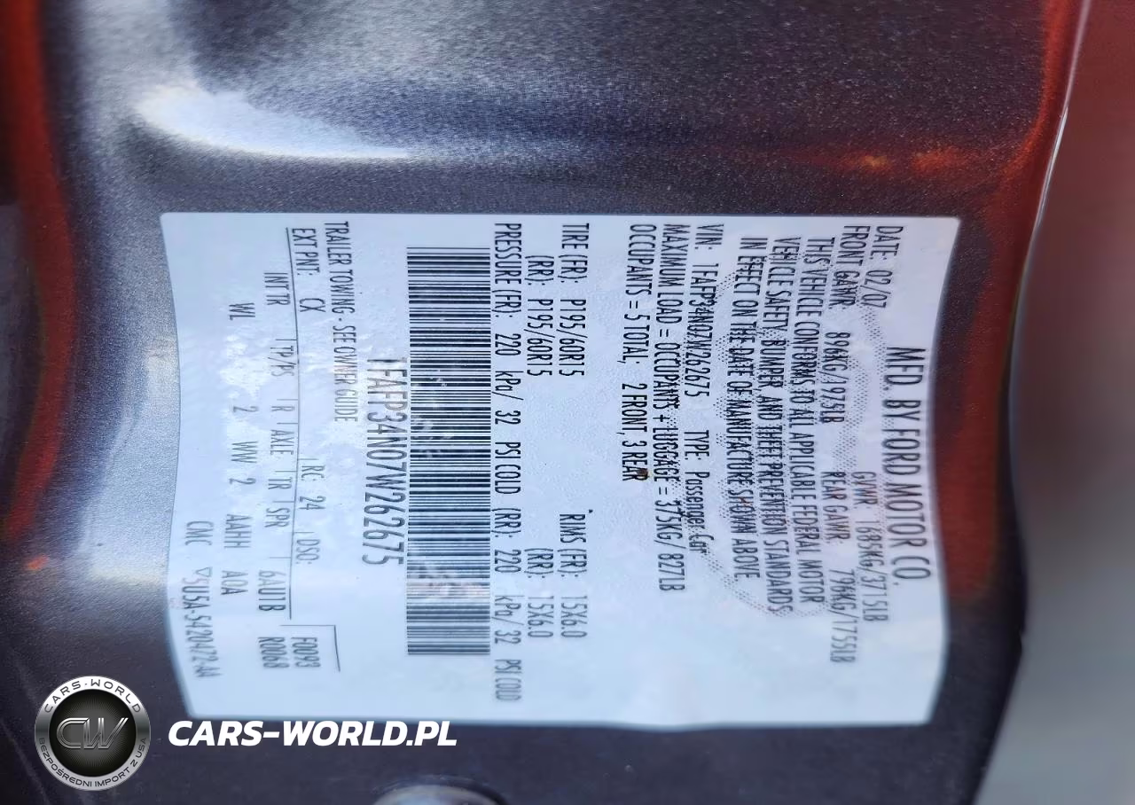 2007 Ford Focus Zx4 VIN:1FAFP34N07W262675 - 12