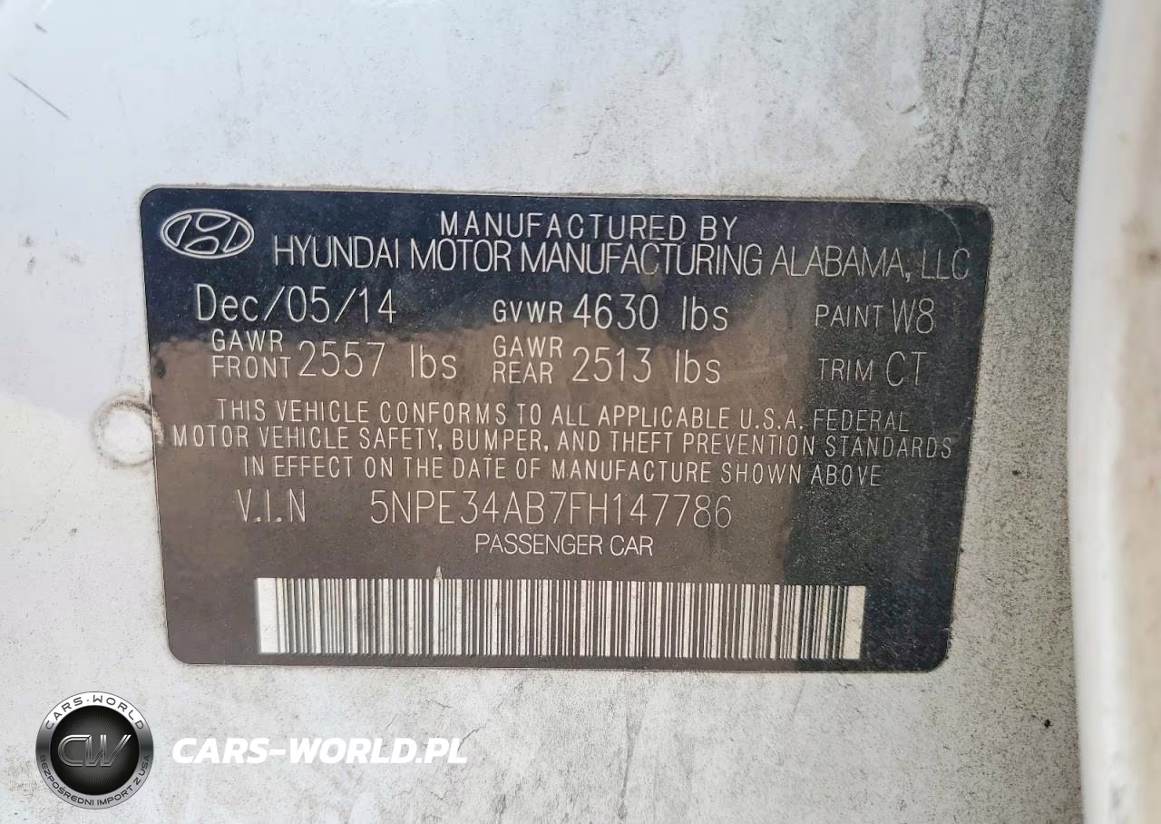 2015 Hyundai Sonata Limited 2.0T VIN:5NPE34AB7FH147786 - 12