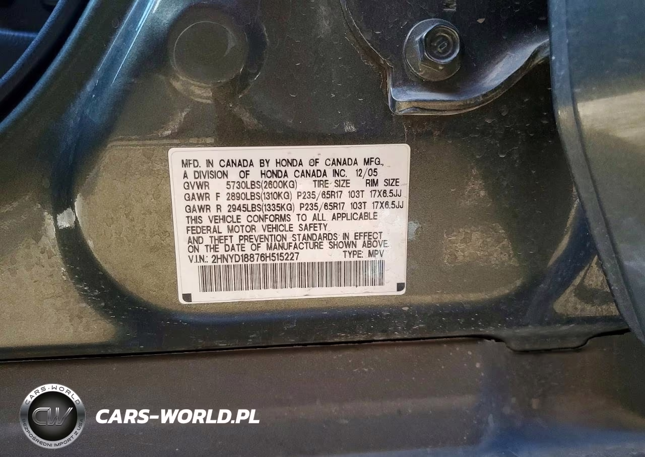 2006 Acura Mdx Touring VIN:2HNYD18876H515227 - 12