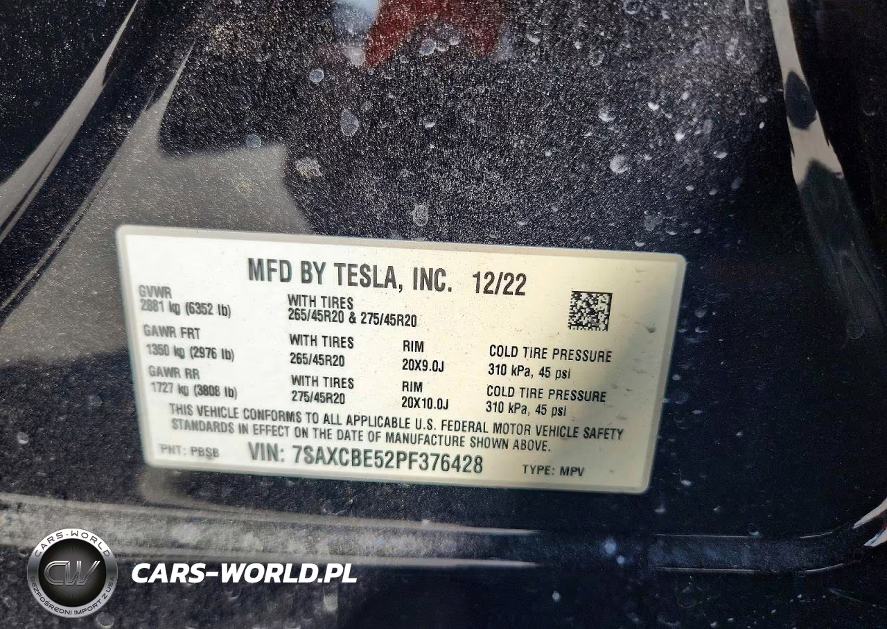 2023 Tesla Model X VIN:7SAXCBE52PF376428 - 14