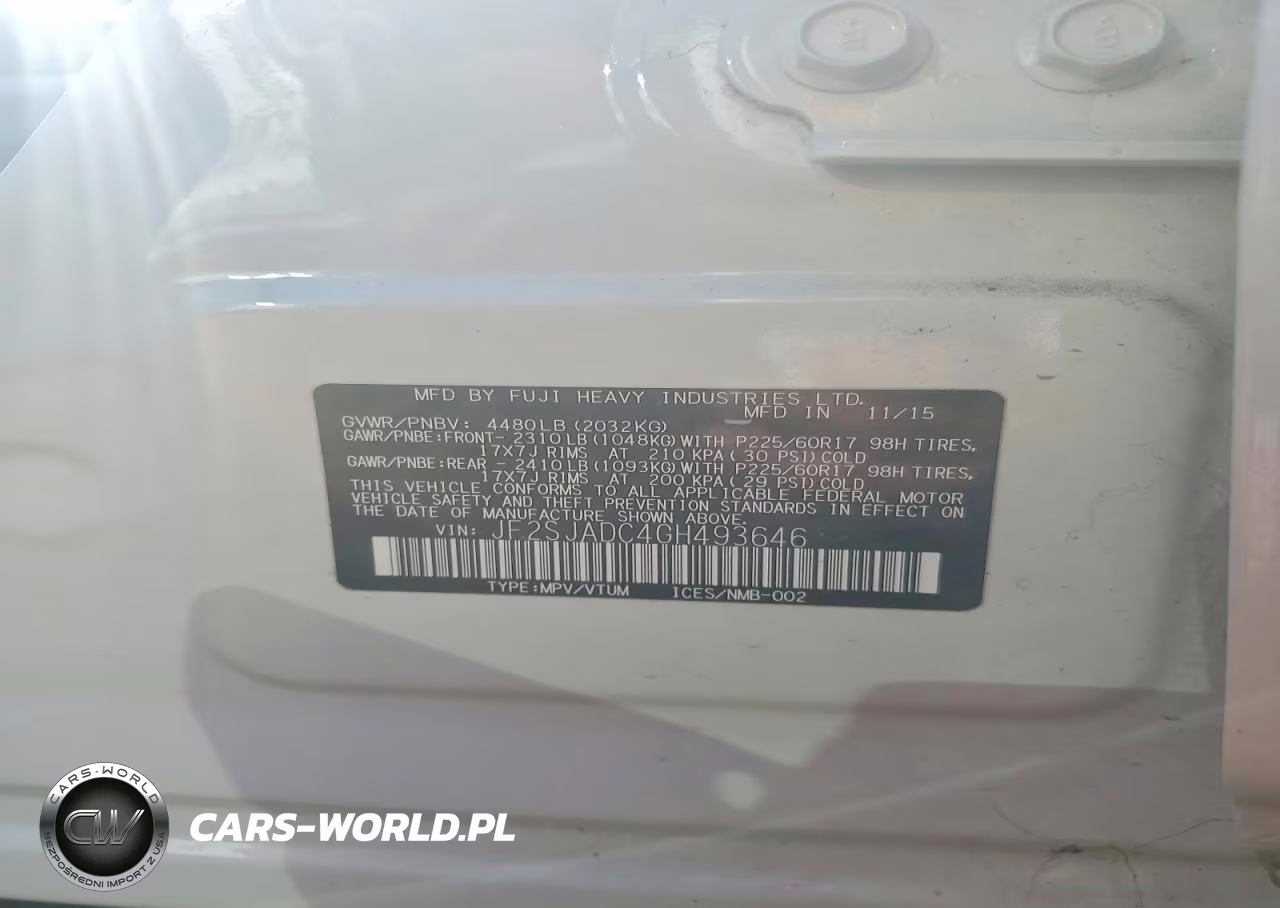 2016 Subaru Forester 2.5I Premium VIN:JF2SJADC4GH493646 - 14