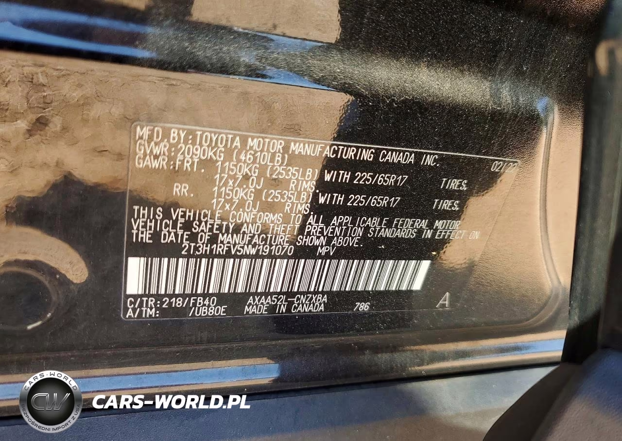 2022 Toyota Rav4 Le VIN:2T3H1RFV5NW191070 - 14