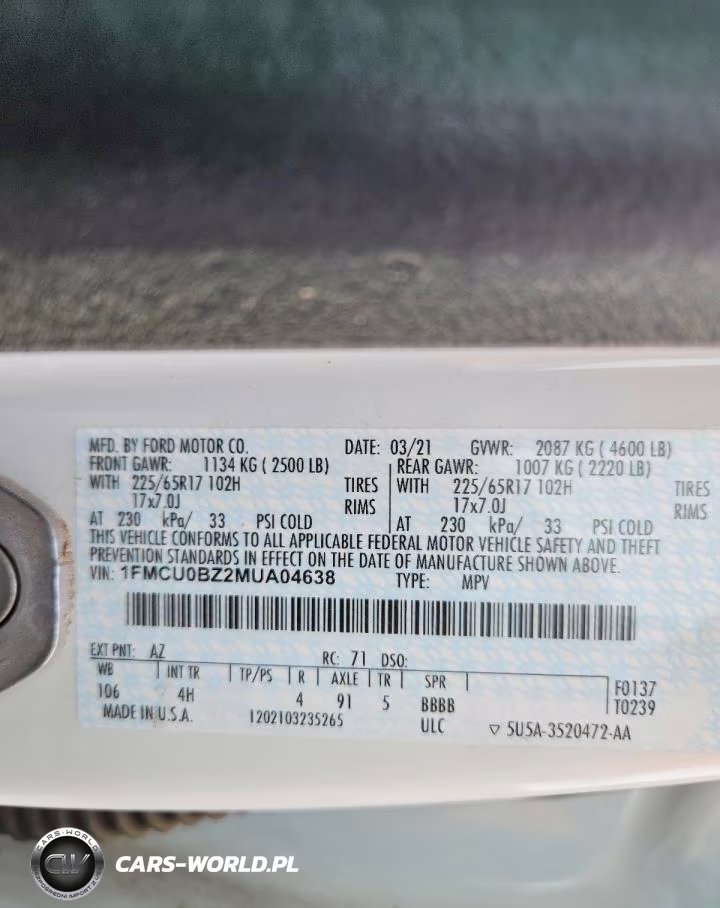 2021 Ford Escape Se VIN:1FMCU0BZ2MUA04638 - 14