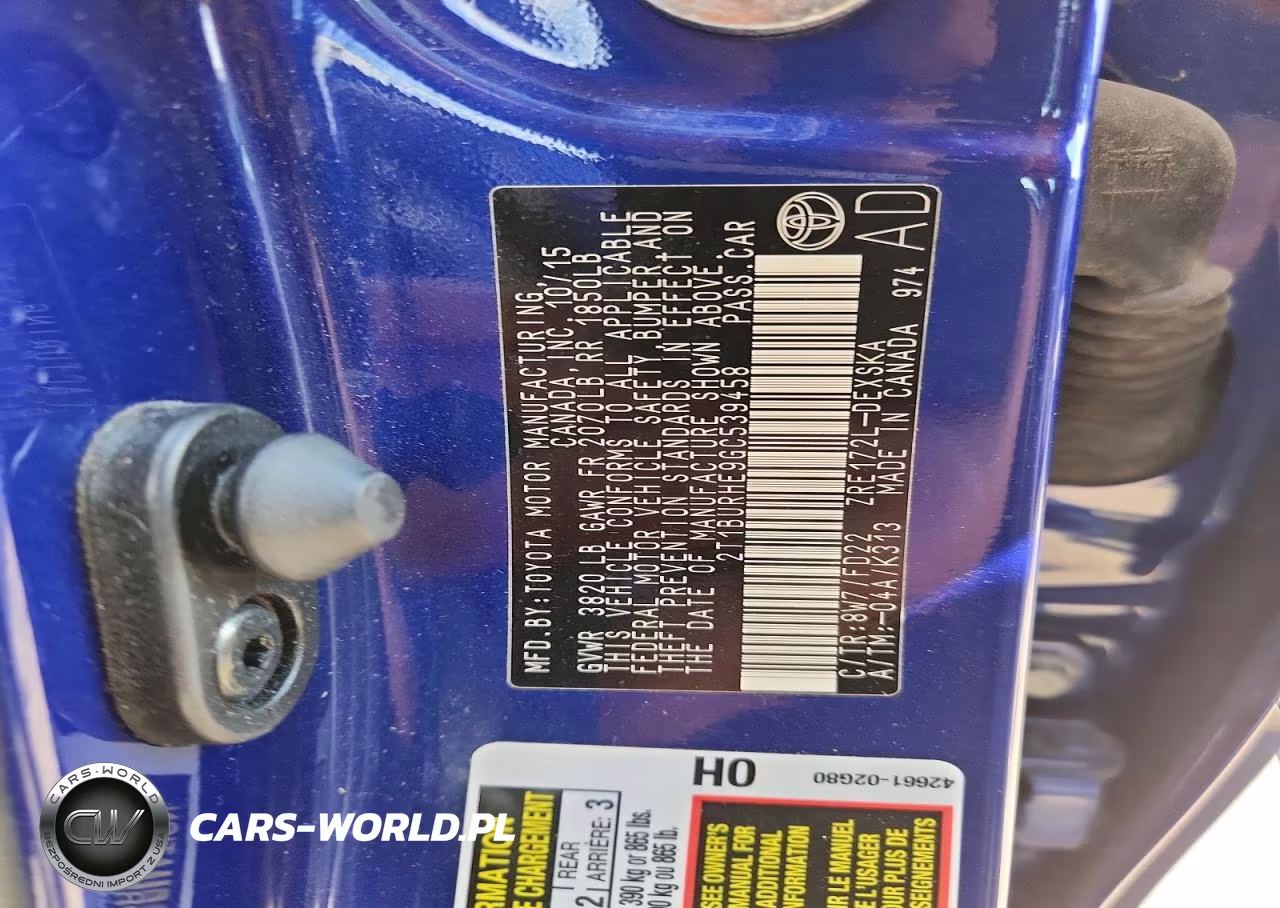 2016 Toyota Corolla S Plus VIN:2T1BURHE9GC539458 - 12