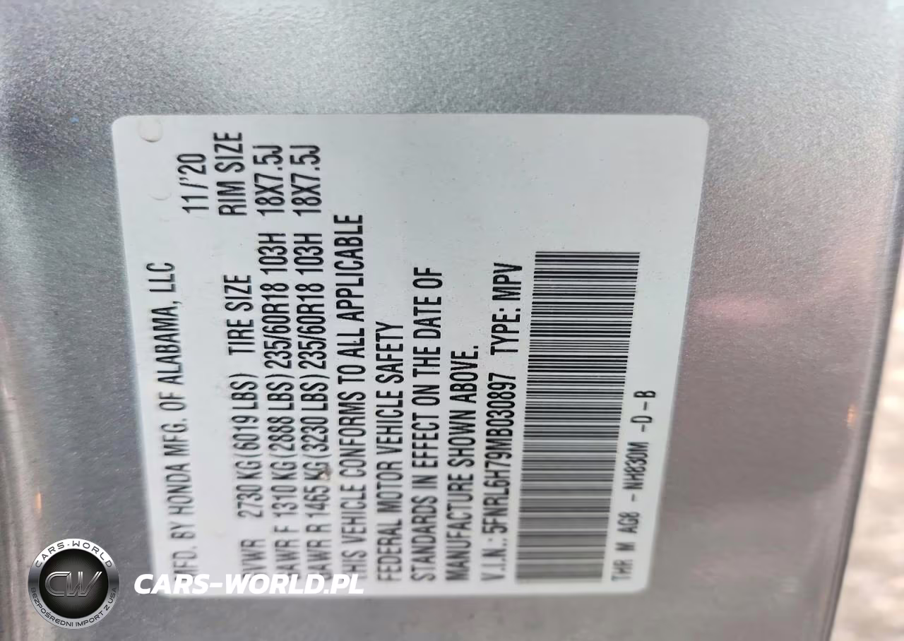 2021 Honda Odyssey Exl VIN:5FNRL6H79MB030897 - 14