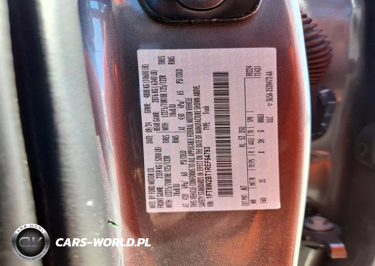 2024 Ford F250 Super Duty VIN:1FT8W2BT1REF64793 - 12