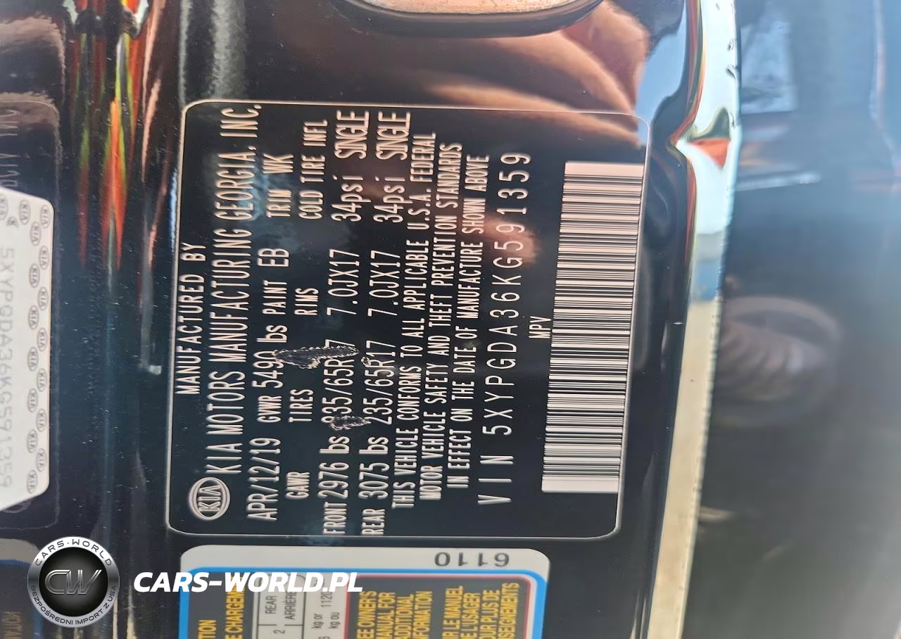 2019 Kia Sorento Lx VIN:5XYPGDA36KG591359 - 13