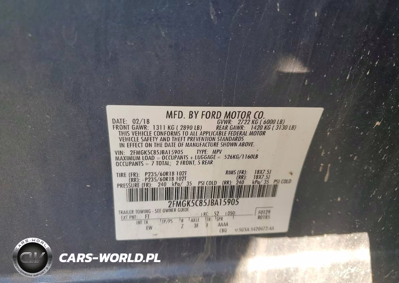 2018 Ford Flex Sel VIN:2FMGK5C85JBA15905 - 13