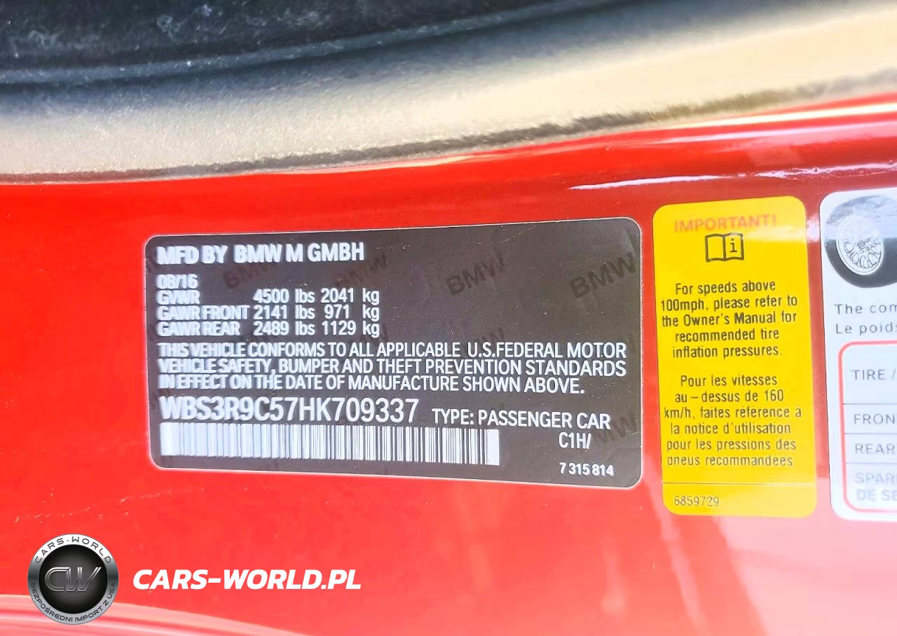 2017 BMW M4 VIN:WBS3R9C57HK709337 - 12