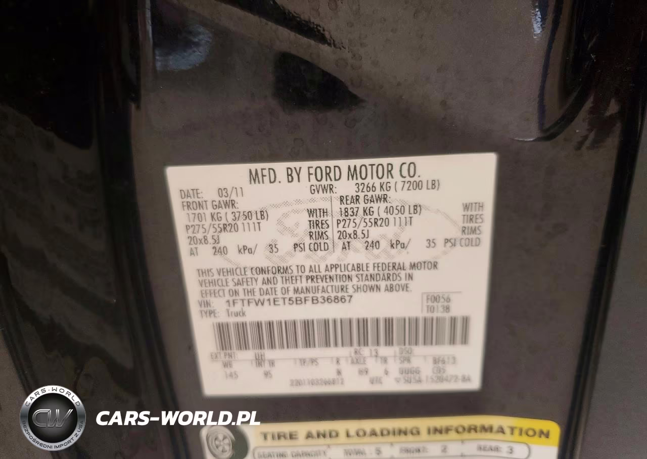 2011 Ford F150 Supercrew VIN:1FTFW1ET5BFB36867 - 12