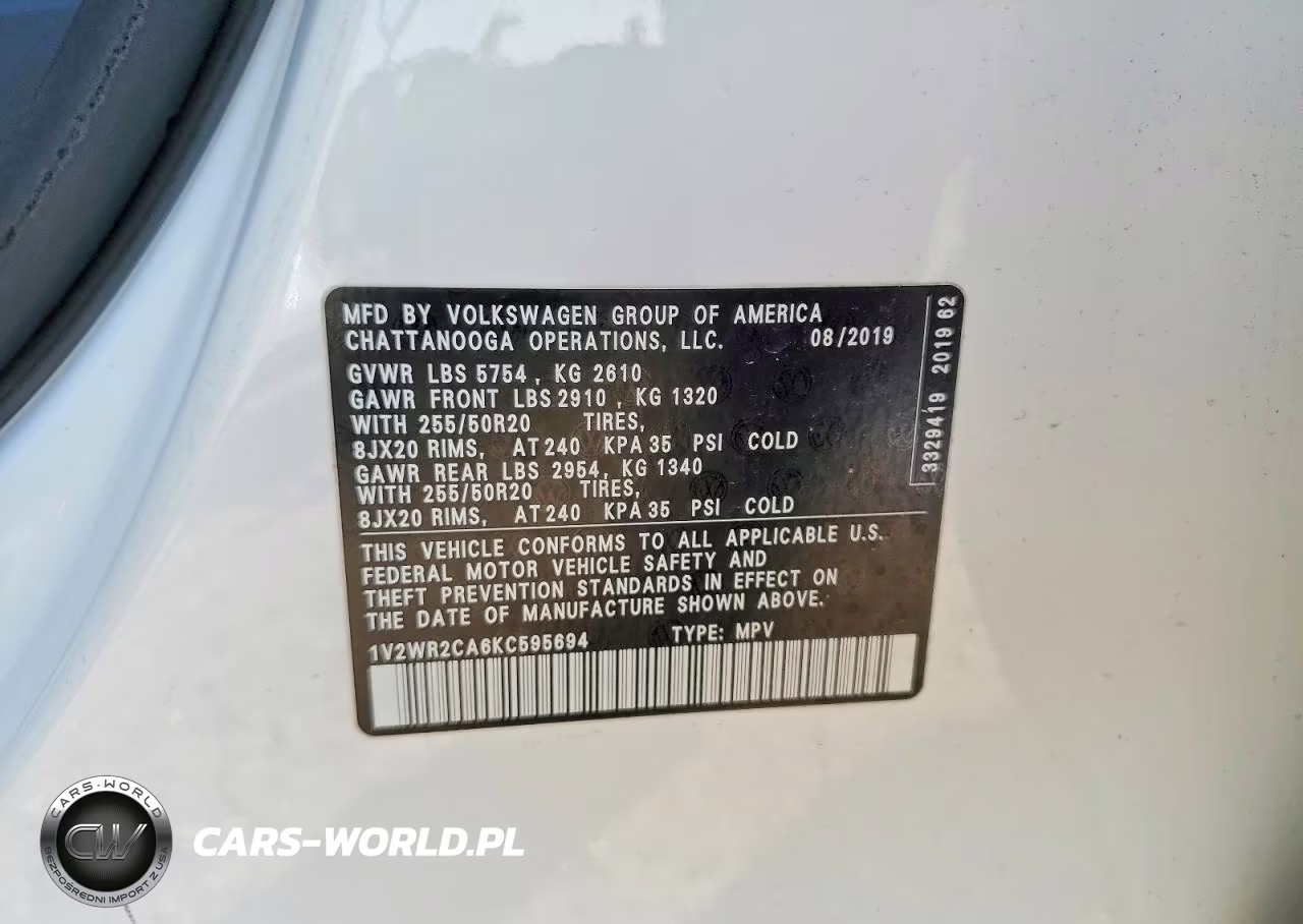 2019 Volkswagen Atlas Se VIN:1V2WR2CA6KC595694 - 13