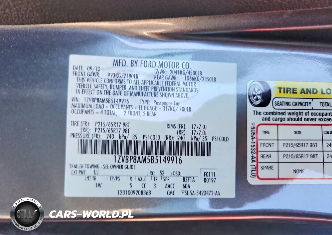 2011 Ford Mustang VIN:1ZVBP8AM5B5149916 - 12