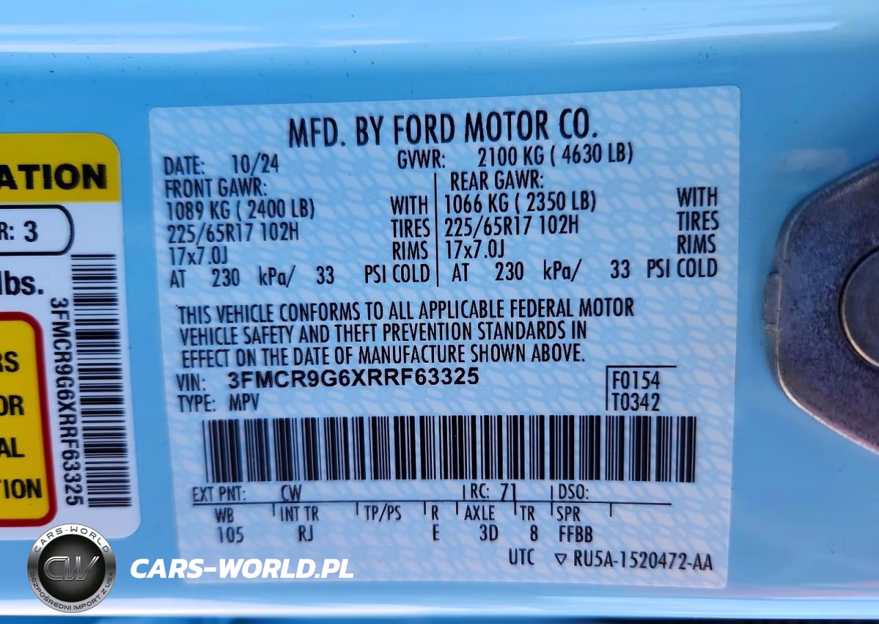 2024 Ford Bronco Sport Heritage VIN:3FMCR9G6XRRF63325 - 13
