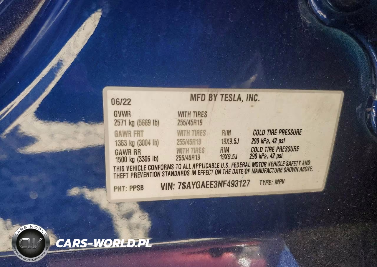 2022 Tesla Model Y VIN:7SAYGAEE3NF493127 - 14