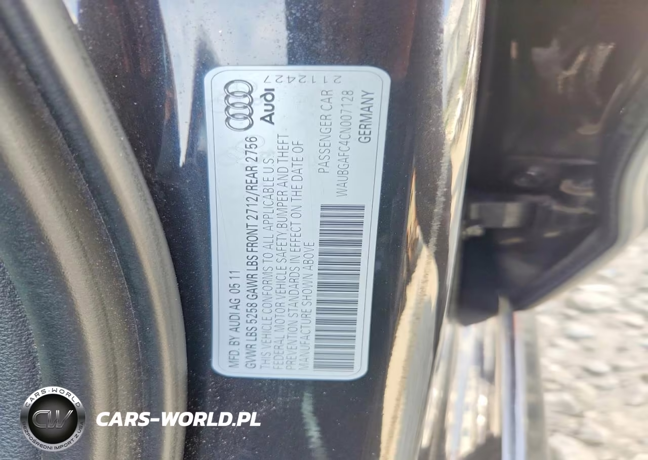 2012 Audi A6 VIN:WAUBGAFC4CN007128 - 13