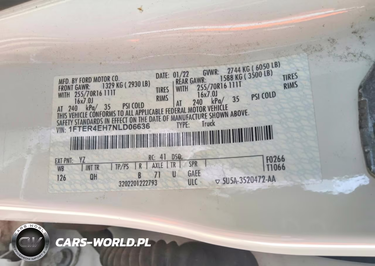 2022 Ford Ranger Xl VIN:1FTER4EH7NLD06636 - 12
