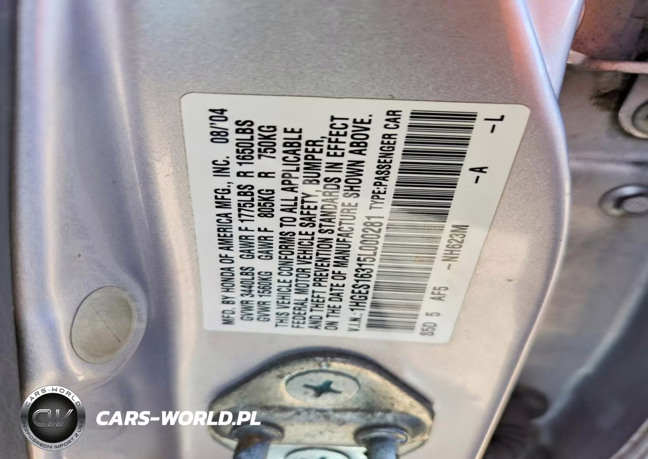 2005 Honda Civic Dx Vp VIN:1HGES16315L000281 - 12