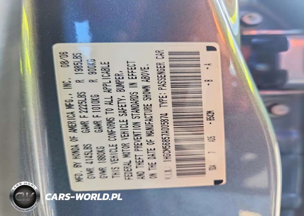 2007 Honda Accord Ex VIN:1HGCM56857A005874 - 12