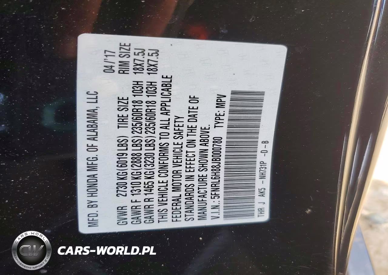 2018 Honda Odyssey Touring VIN:5FNRL6H88JB000780 - 13