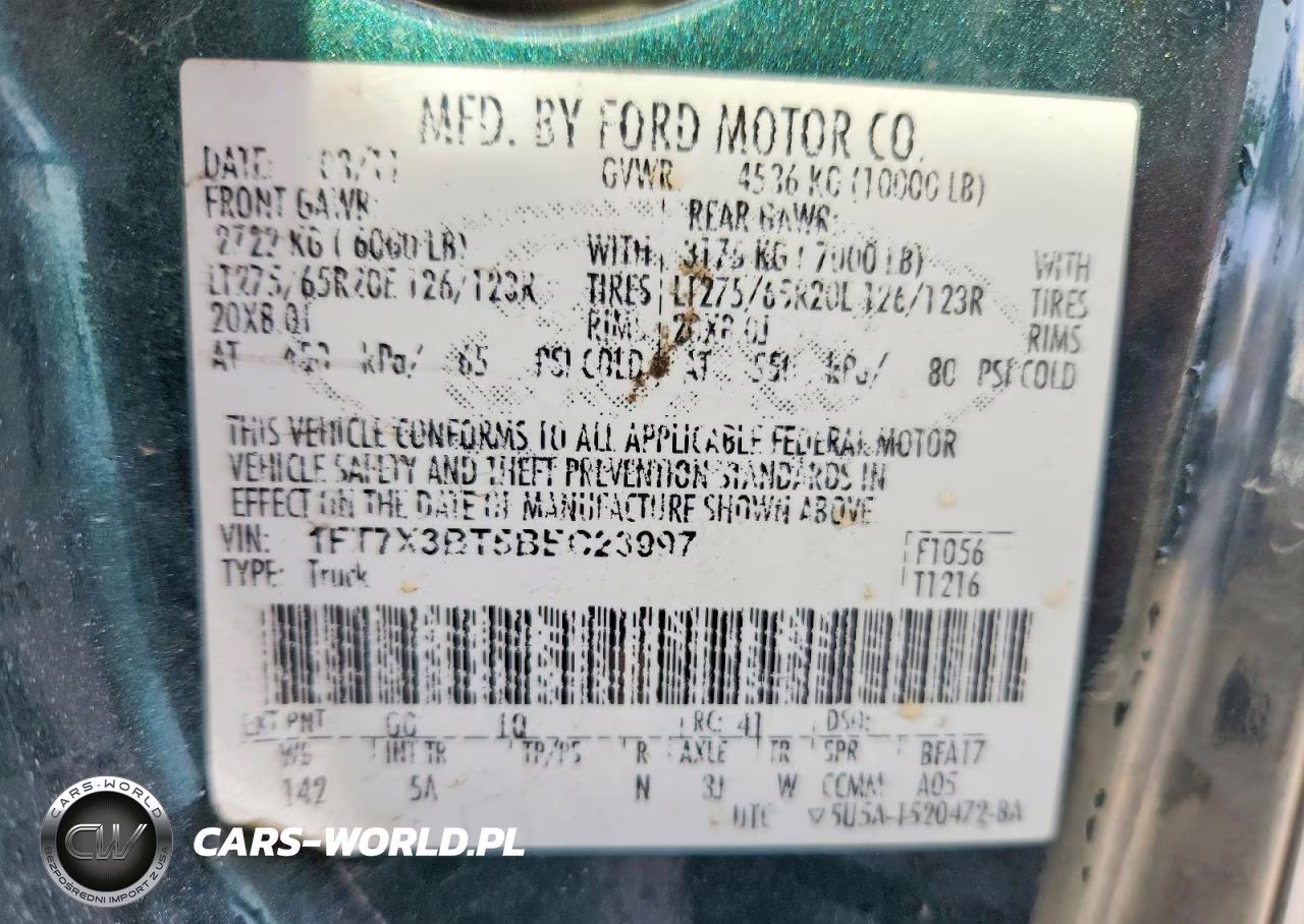 2011 Ford F350 Super Duty VIN:1FT7X3BT5BEC23997 - 14