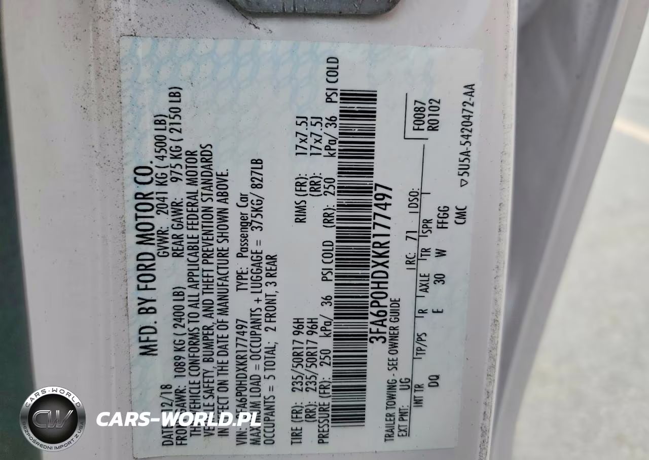 2019 Ford Fusion Se VIN:3FA6P0HDXKR177497 - 12