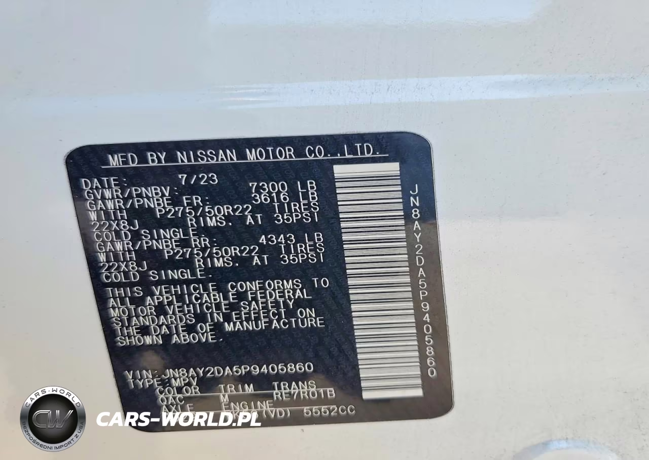 2023 Nissan Armada Platinum VIN:JN8AY2DA5P9405860 - 14