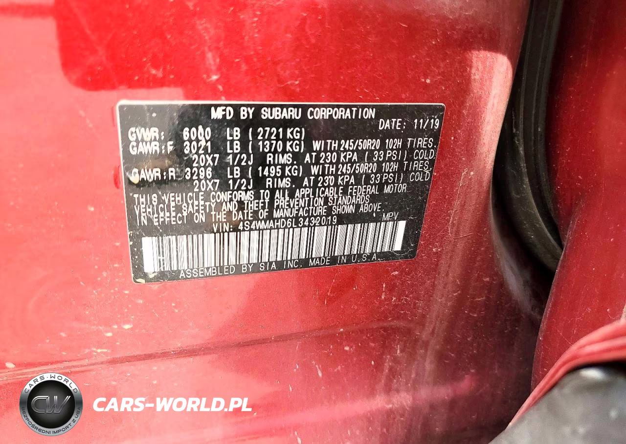 2020 Subaru Ascent Premium VIN:4S4WMAHD6L3432019 - 14