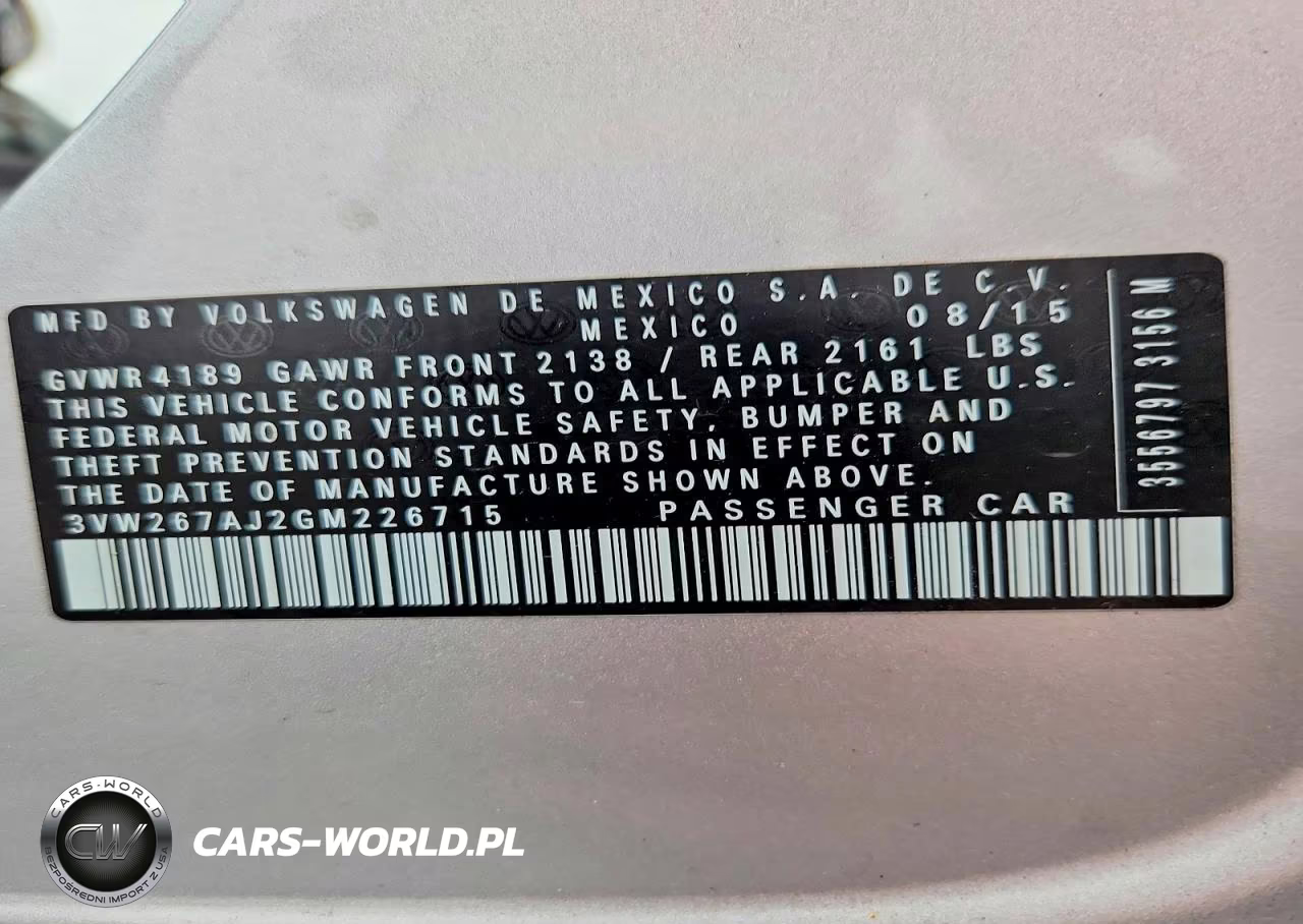 2016 Volkswagen Jetta S VIN:3VW267AJ2GM226715 - 12