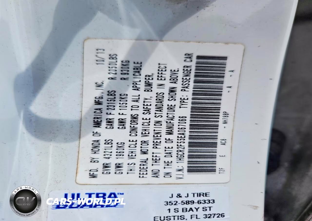 2014 Honda Accord Sport VIN:1HGCR2F55EA067066 - 13