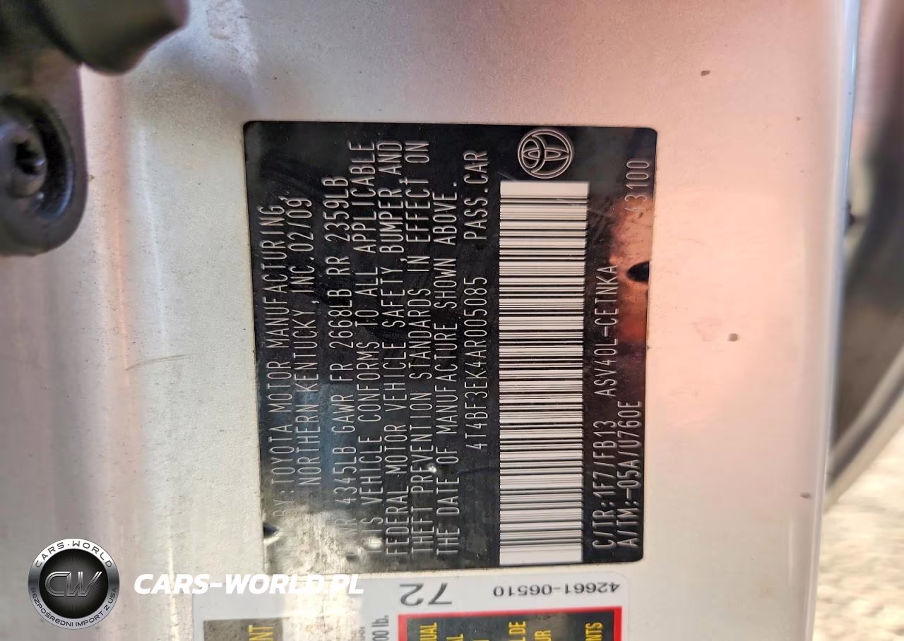 2010 Toyota Camry Le VIN:4T4BF3EK4AR005085 - 12