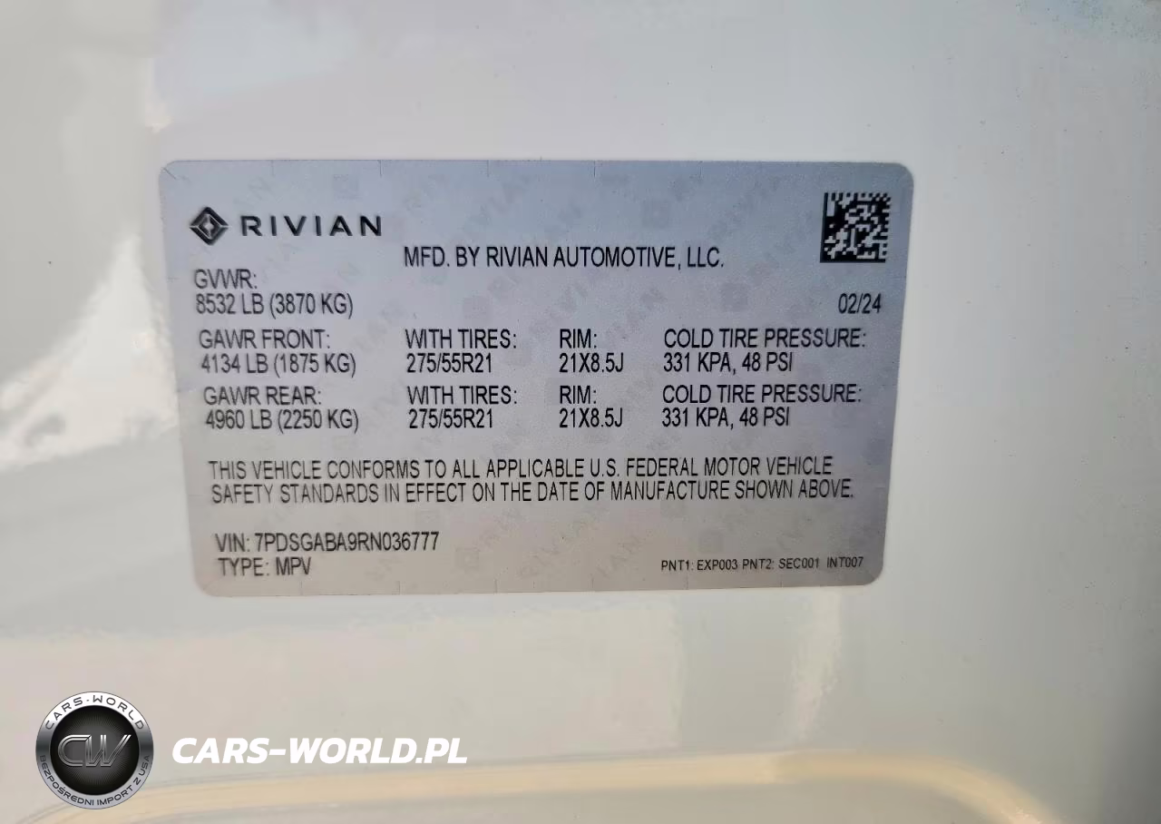2024 Rivian R1S Adventure VIN:7PDSGABA9RN036777 - 12