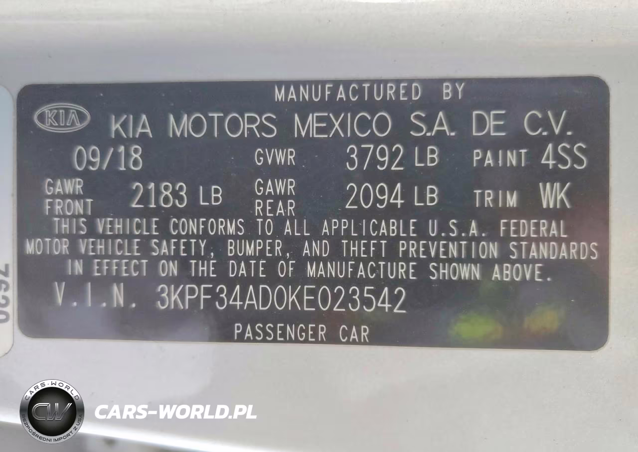 2019 Kia Forte S VIN:3KPF34AD0KE023542 - 12