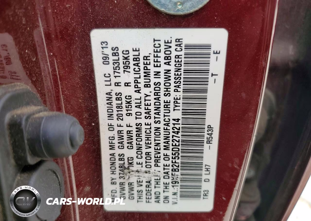 2013 Honda Civic Lx VIN:19XFB2F55DE274214 - 13