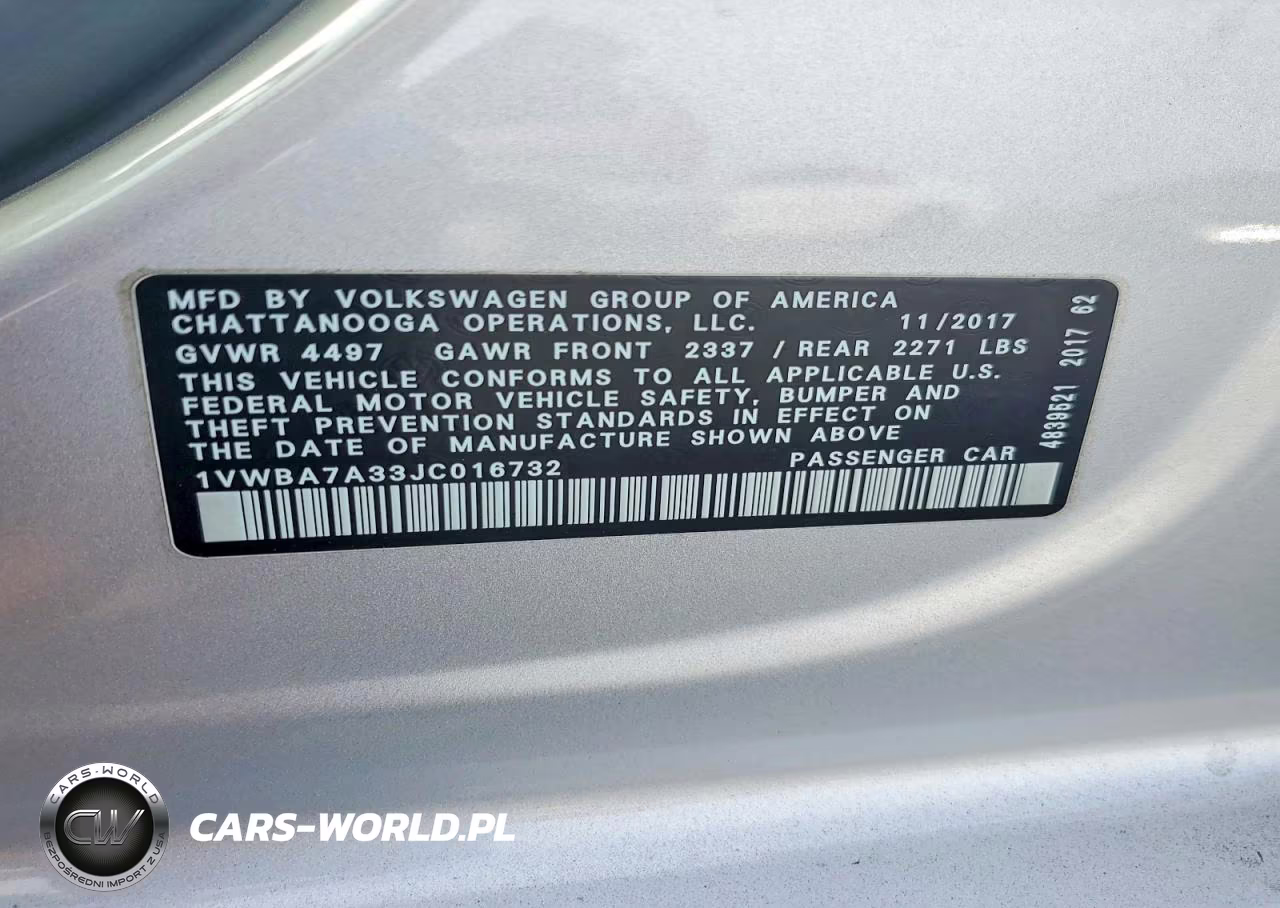 2018 Volkswagen Passat Se VIN:1VWBA7A33JC016732 - 13