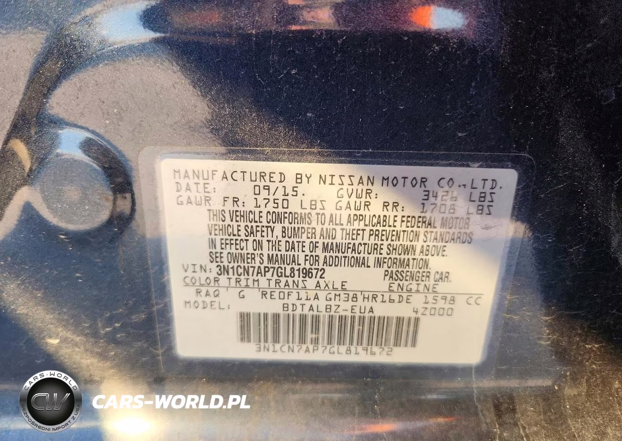 2016 Nissan Versa 1.6 Sv VIN:3N1CN7AP7GL819672 - 13
