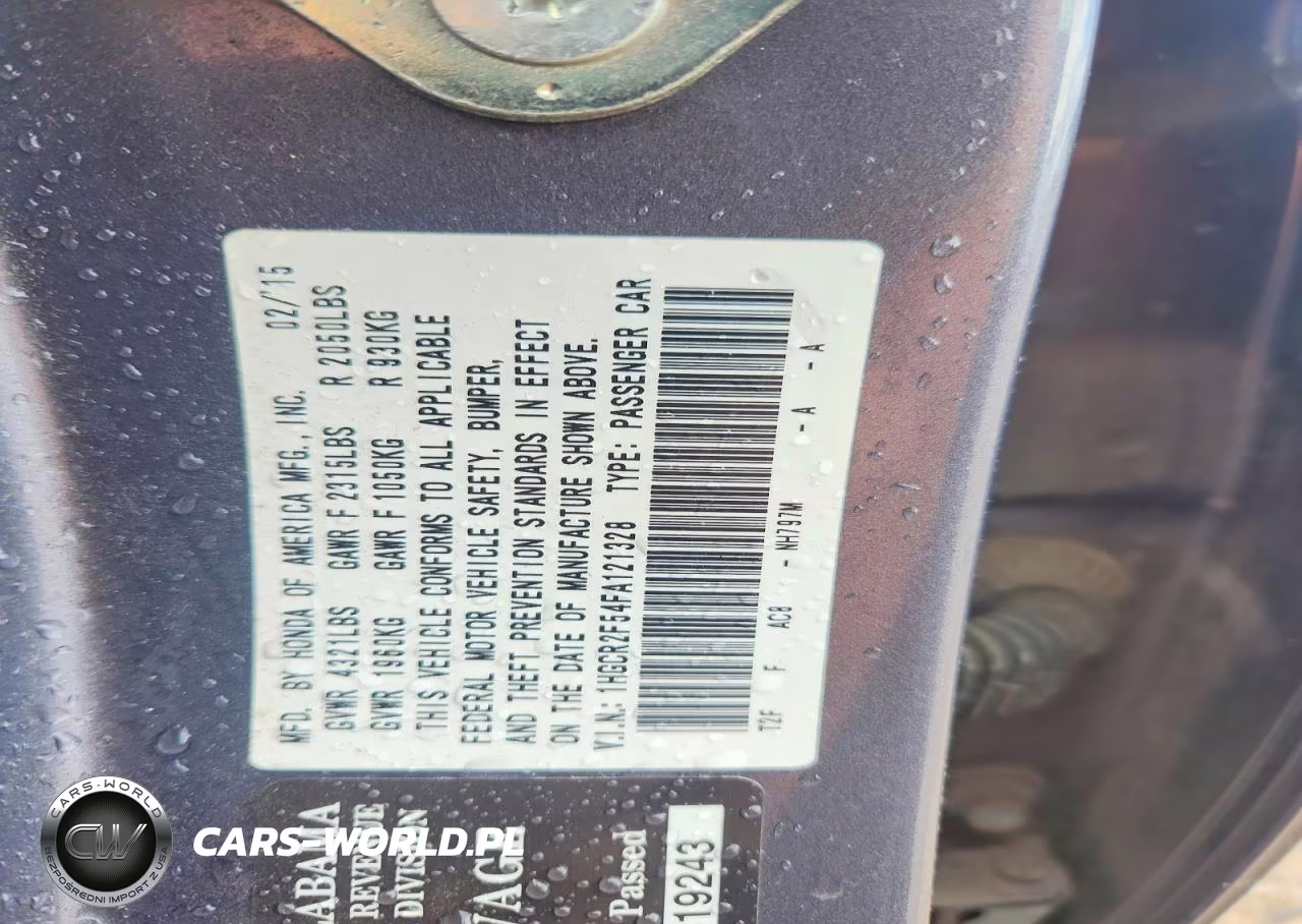 2015 Honda Accord Sport VIN:1HGCR2F54FA121328 - 12