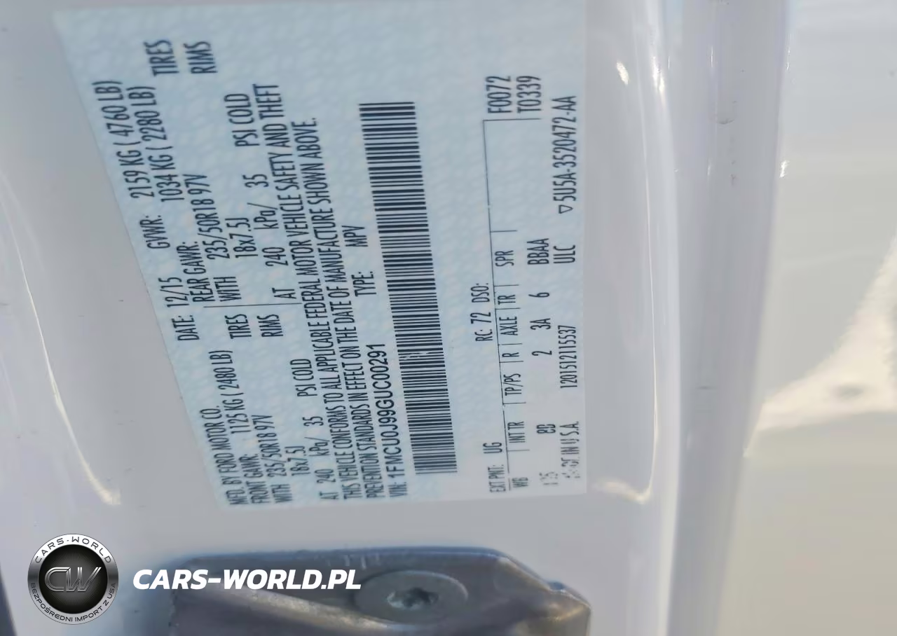 2016 Ford Escape Titanium VIN:1FMCU0J99GUC00291 - 14