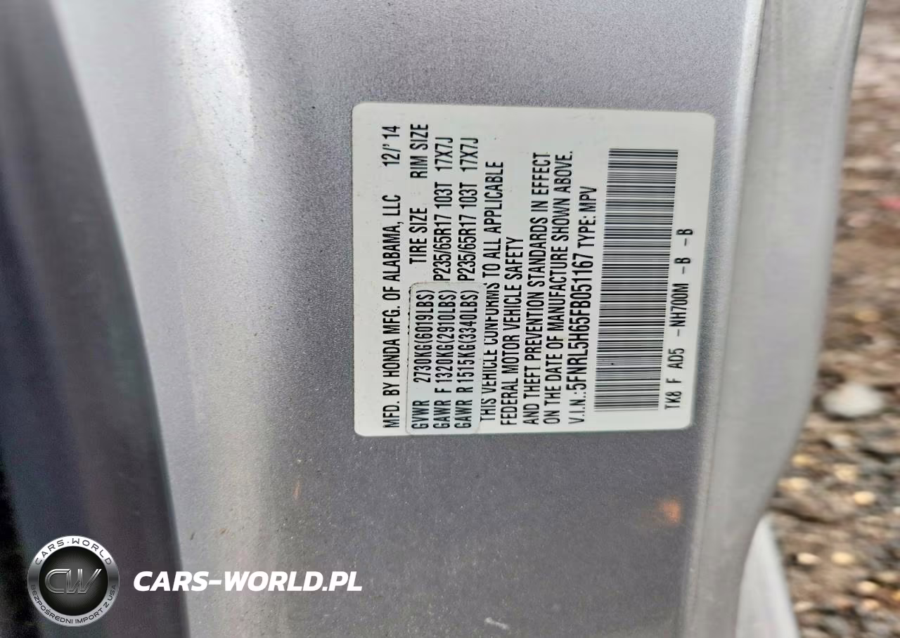 2015 Honda Odyssey Exl VIN:5FNRL5H65FB051167 - 14