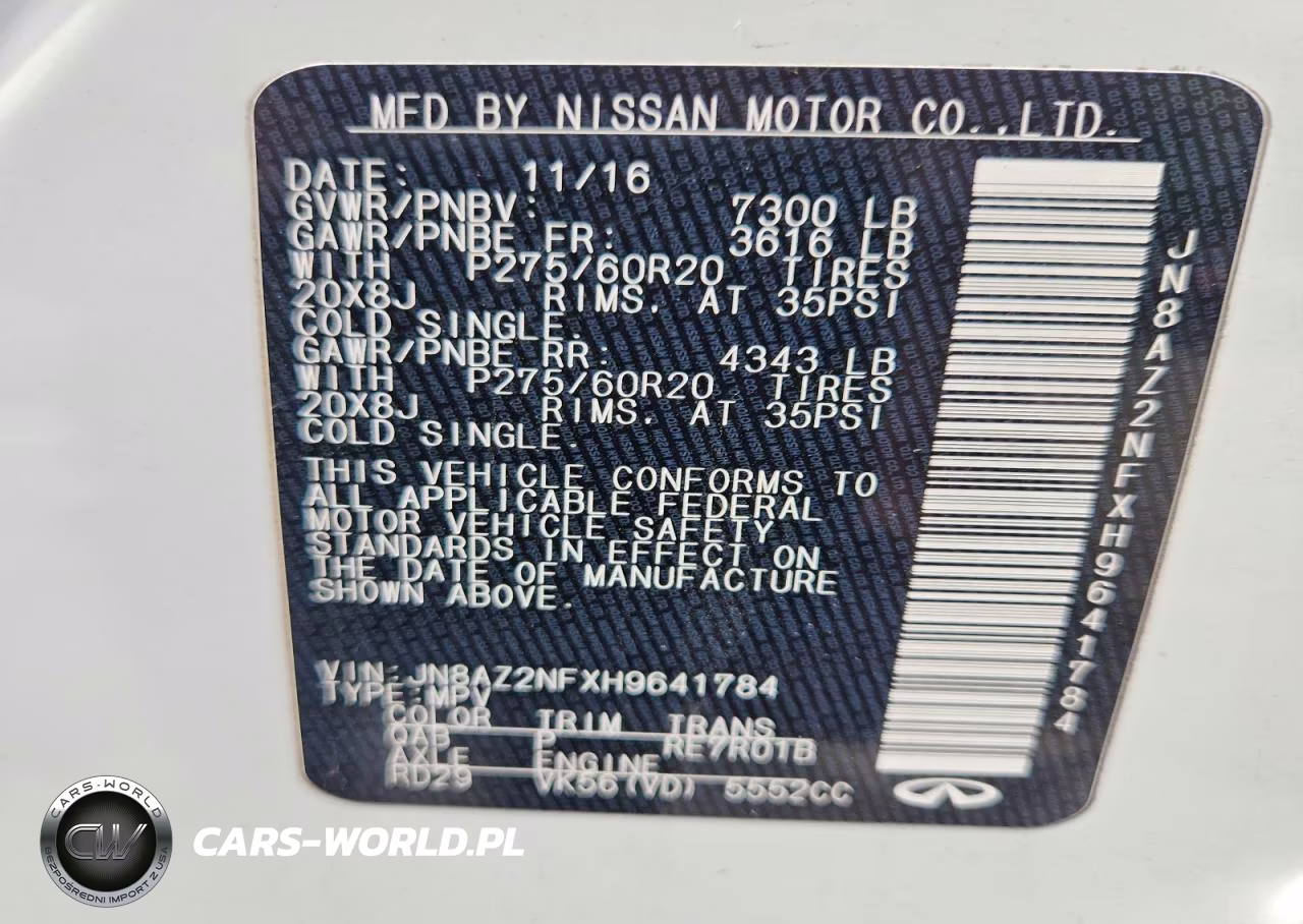 2017 Infiniti Qx80 Base VIN:JN8AZ2NFXH9641784 - 13