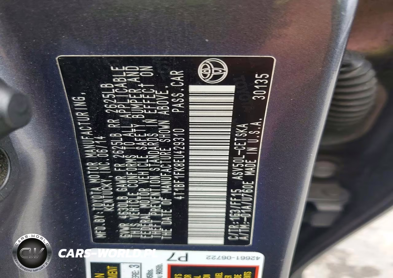 2014 Toyota Camry Se VIN:4T1BF1FK8EU429310 - 13