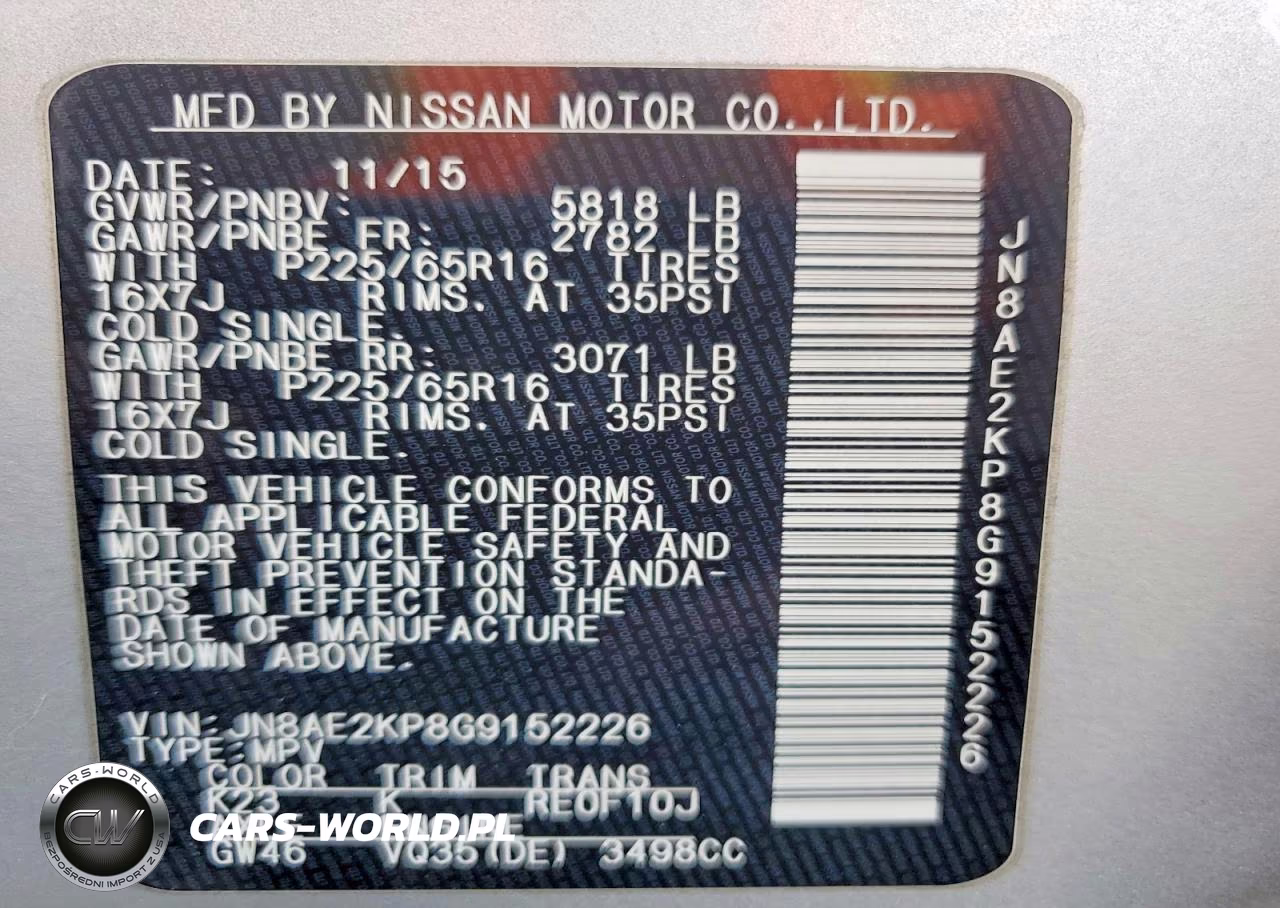 2016 Nissan Quest 3.5 Sv VIN:JN8AE2KP8G9152226 - 14