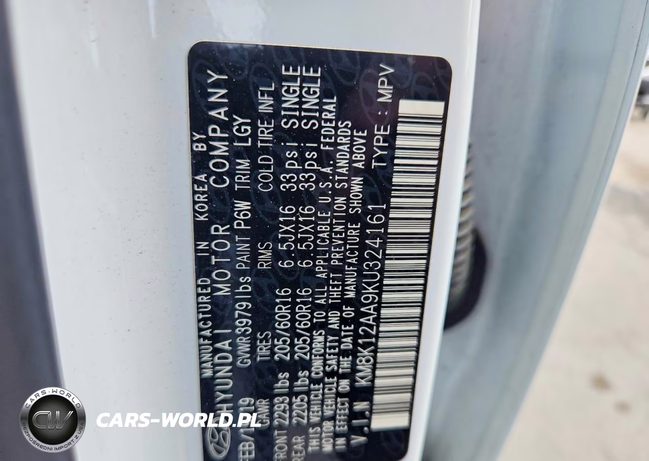 2019 Hyundai Kona Se VIN:KM8K12AA9KU324161 - 12