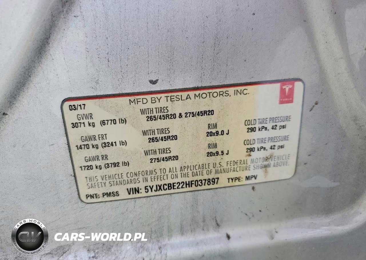 2017 Tesla Model X VIN:5YJXCBE22HF037897 - 13