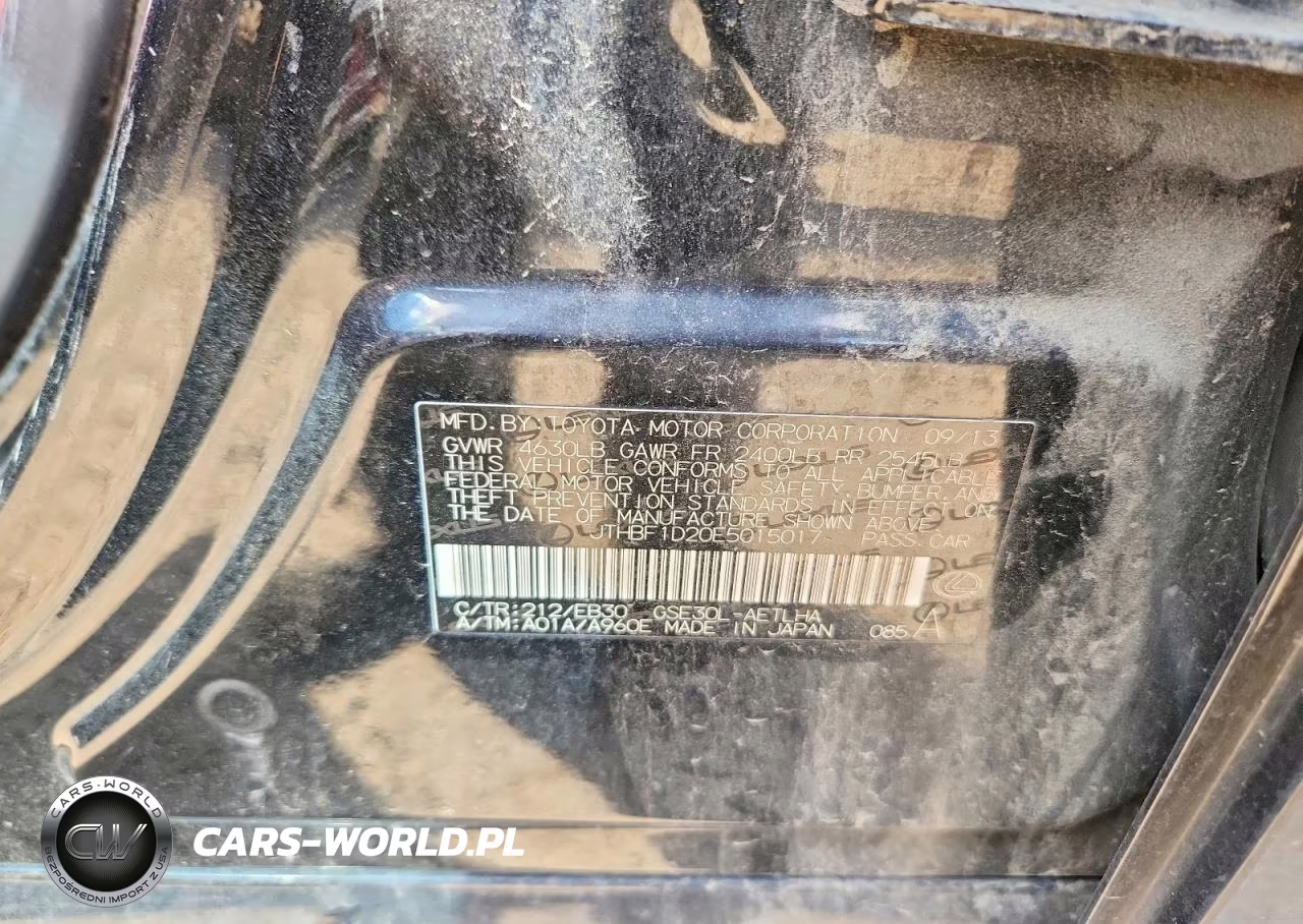 2014 Lexus Is 250 VIN:JTHBF1D20E5015017 - 12