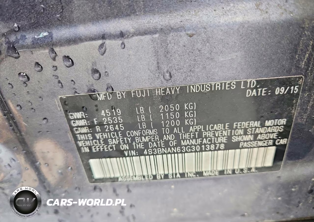 2016 Subaru Legacy 2.5I Limited VIN:4S3BNAN63G3013878 - 12