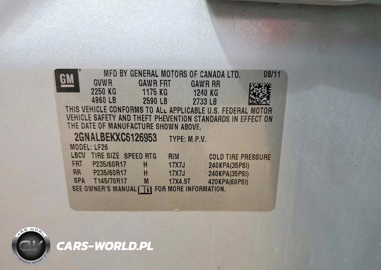 2012 Chevrolet Equinox Ls VIN:2GNALBEKXC6126953 - 12